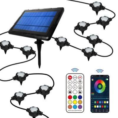 Solar Charging Garden Outdoor Remote Control Color Solar LED Underground Light