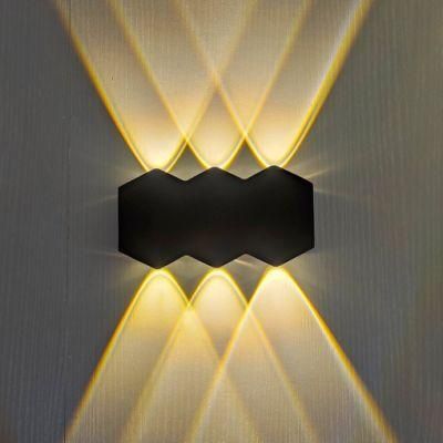 Household Garden Waterproof Die Casting Aluminium LED SMD Hexagon Hanging Wall Light