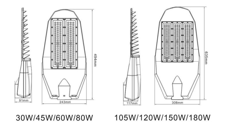 New Design Outdoor Street Lighting Municipal Project Luminaire 180W LED Road Lamp