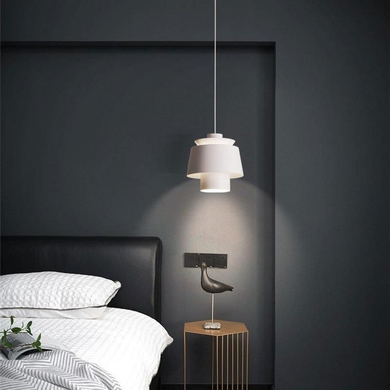 2022 White Body Modern Simple Hanging Lamp Dining Room Kitchen Iron LED Pendant Light