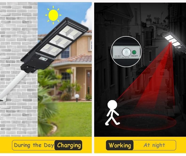 Aluminium 80W Garden Outdoor Waterproof IP65 All in One Integrated LED Solar Street Light