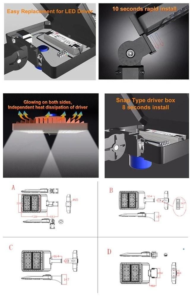 2019 High Power Ce RoHS Certificate 250W 300W LED Street Light with 5 Years Warranty