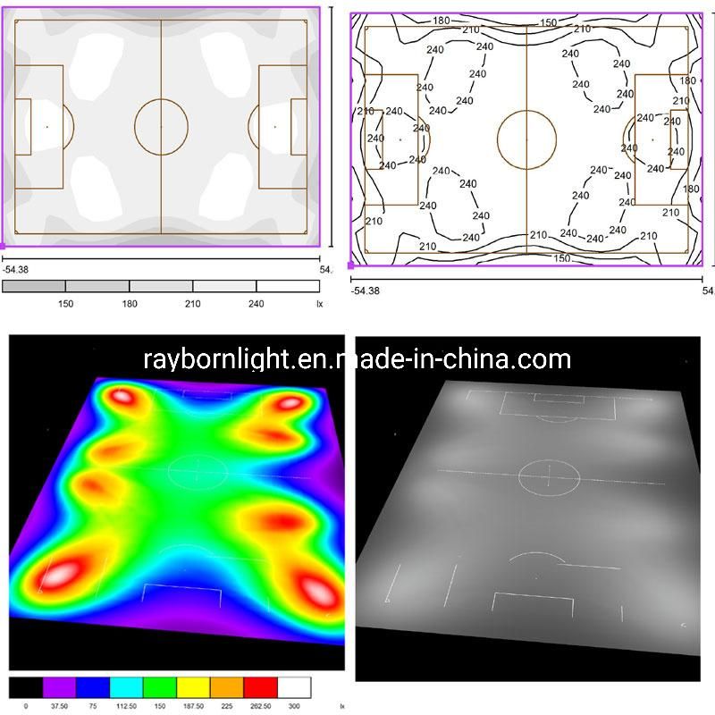 Adjustable Round Rorate Bracket 60degree IP66 600W LED Stadium Flood Light