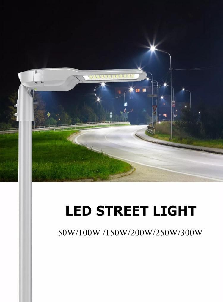 150W Die-Casting Aluminum Isolated AC100-265V 80-145degree Beam Angle LED Streetlight