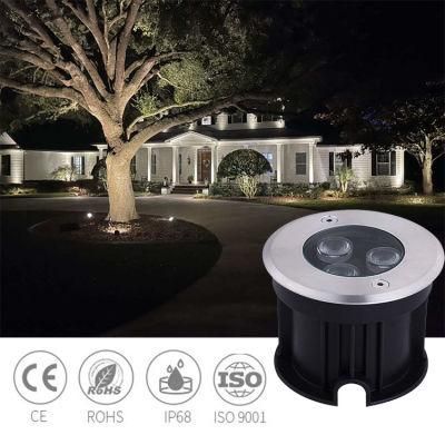 304 Stainless Steel 1W 2W 3W Waterproof IP68 Outdoor Low Voltage AC12V AC24V Landscape Inground Light