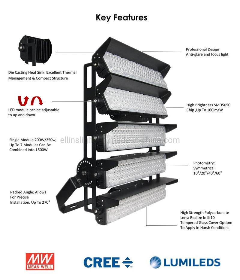 High Mast Projector Stadium LED Outdoor Light Fixture LED Floodlight 200W 250W 400W 500W