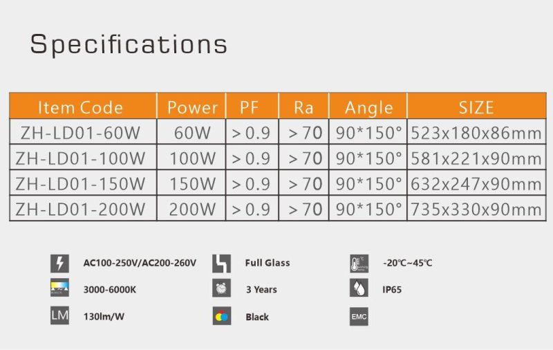 200W High Brightness Road Project Lighting LED Street Light