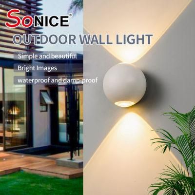 High Luminous Household Hotel Corridor Garden Die Casting Aluminium Ball Shape up and Down Outdoor LED Wall Lights