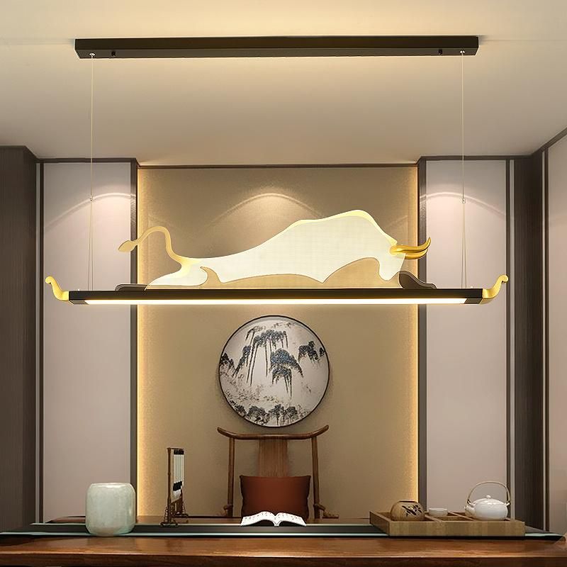 2022 Hot Fancy Copper Bull Shape Modern Hotel Decoration Crystal Pendant Light
