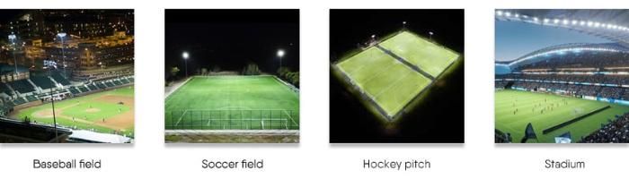 Rygh 2000W Municipal High School Football Field LED Stadium Light Fixtures Solutions