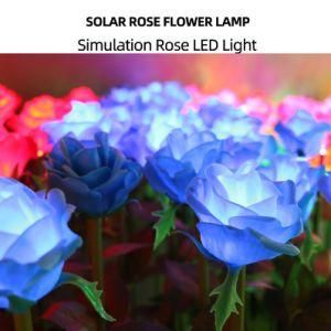 Solar LED Outdoor Light Rose Flower Light String Courtyard Garden Lawn Lamp Landscape Decoration Plug-in Lamp