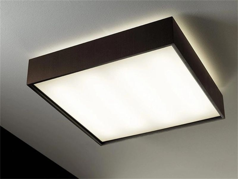 Quadrat C Modern LED Hotel Indoor Lighting Acrylic Wooden Ceiling Lamp Living Room LED Ceiling Light