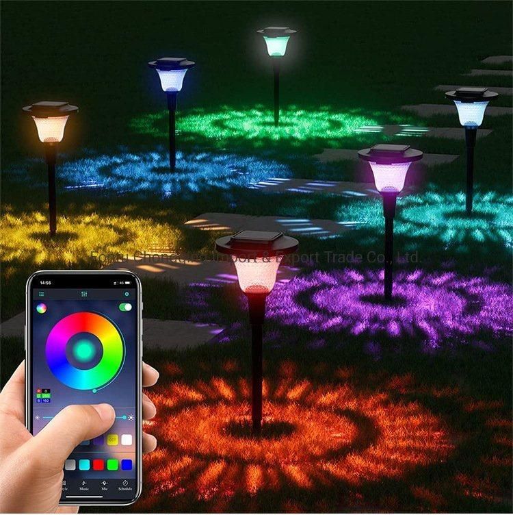 New RGB Smart LED Solar Street Light, IP55 Solar Garden Light, APP Control Solar Lamp, Networking Solar Lawn Light