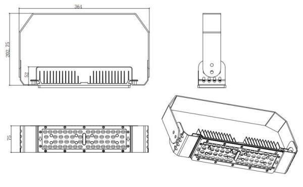 Chinoiserie 50W LED Flood Lamp with Good Thermal Dissipation LED Project Lamp