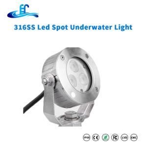 IP68 9watt 316ss LED Underwater Spot Light with CE RoHS