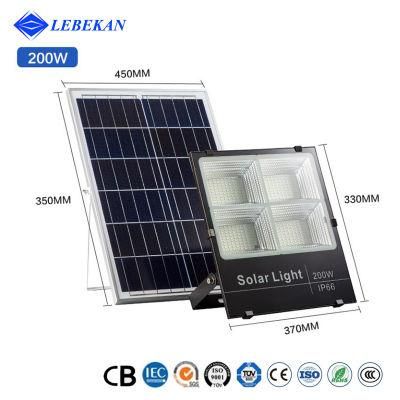 China Lebekan Exterior Garden Wall Side Street IP65 Flood Light 100W 200W COB Solar LED Floodlight