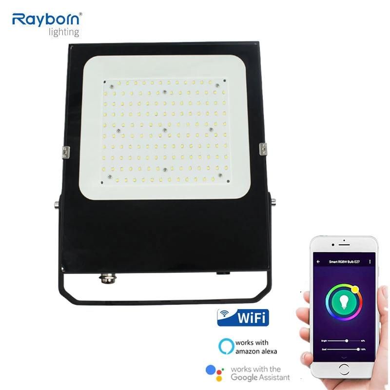 WiFi 40W 60W 100W RGBW LED Floodlight with APP Control Smart RGB LED Flood Light Google Assistant/Amazon Alexa