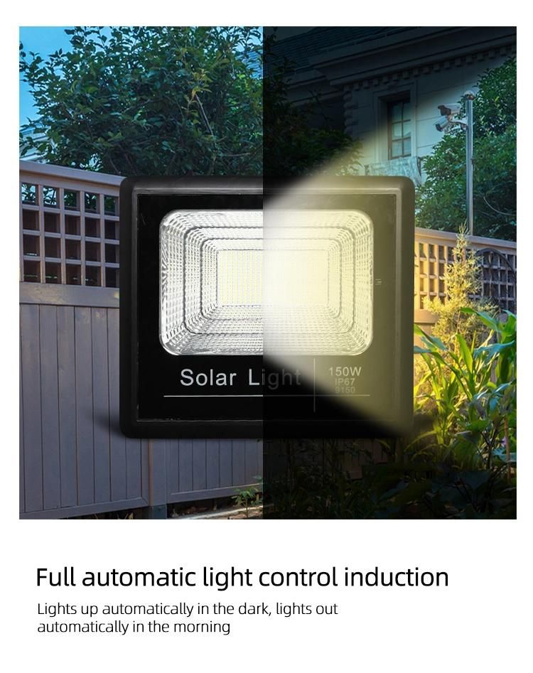 Reflectores 50W Motion SMD Rechargeable Solar Flood Lamp with 300W Panel Flood Light
