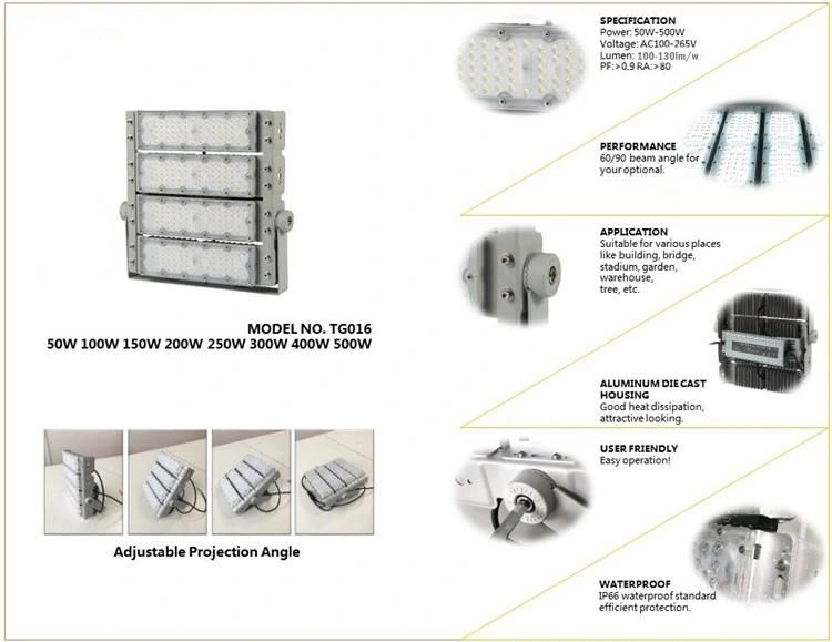 High Quality Lamp Beads Energy-Efficiency 500W LED Sport Ground Floodlight with 5 Years Warranty