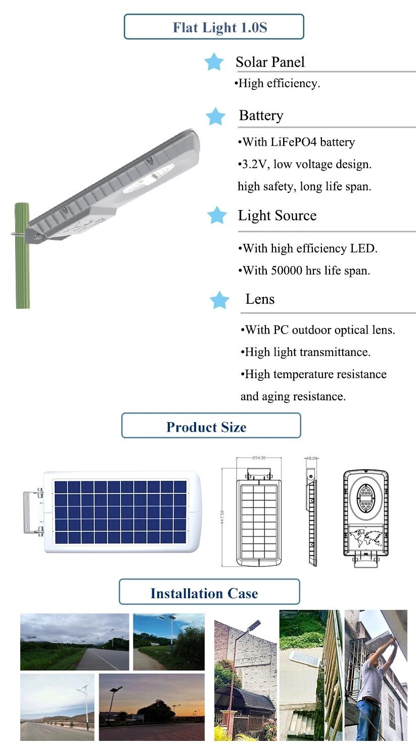 Application Mobile Control 100W Integrated Solar LED Street Light All in One Solar Street Lights with High Way and Park