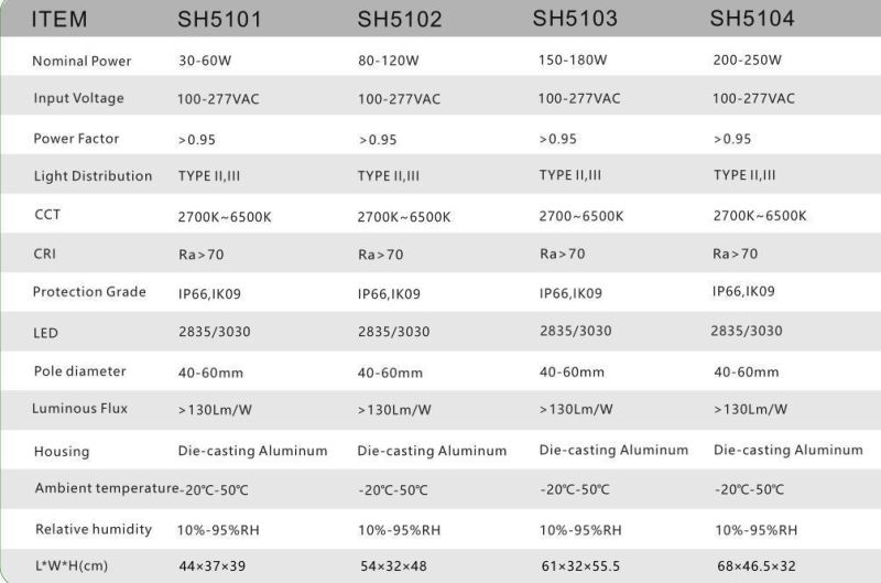 LED Street Light 30W 50W 80W 100W 150W 200W 250W LED Street Light LED Lighting Outdoor