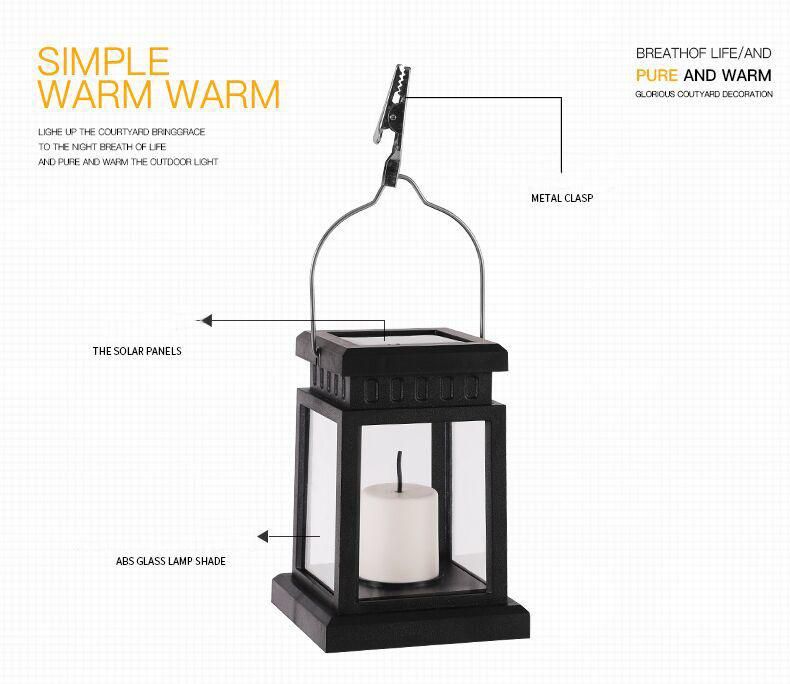 Outdoor Solar Candle Lantern Landscape Decoration LED Garden Lights