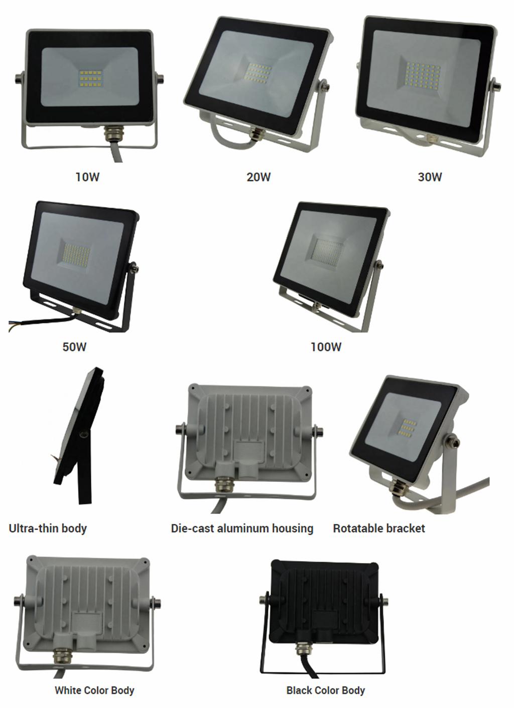 LED Energy Saving Lamp Low Power 10W LED Floodlight with TUV GS Certificate for Outdoor Lighting IP65