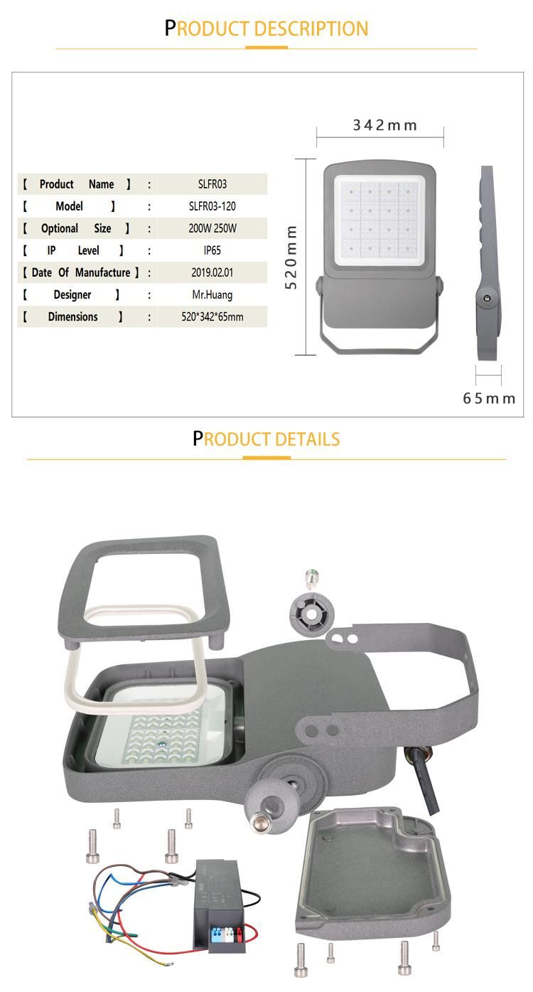 500W High-Power Outdoor Construction LED Flood Light IP66 CE
