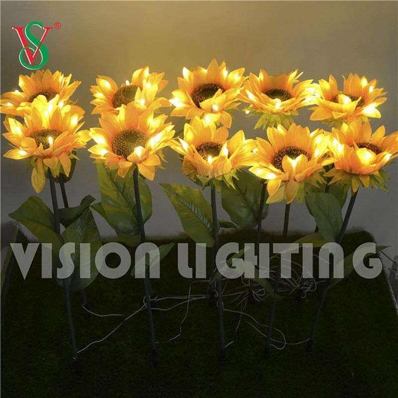 Garden Use IP44 Christmas Decoration LED Sun Flower Light