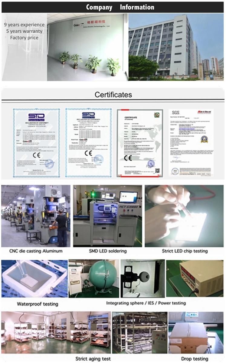 Casting Aluminum Optics Lens with Tempered Glass IP66 400W LED Flood Light