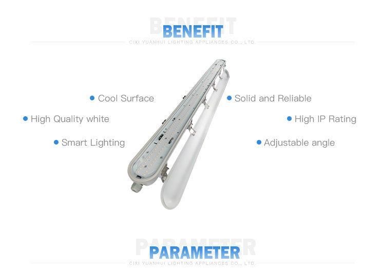 IP65 Tri-Proof LED Linear Light Outdoor for Supermarket LED Vapor Tight Fixture