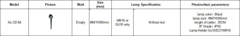 Outdoor Waterproof Adjustable Garden Light IP65 with MR16 or GU10 Only