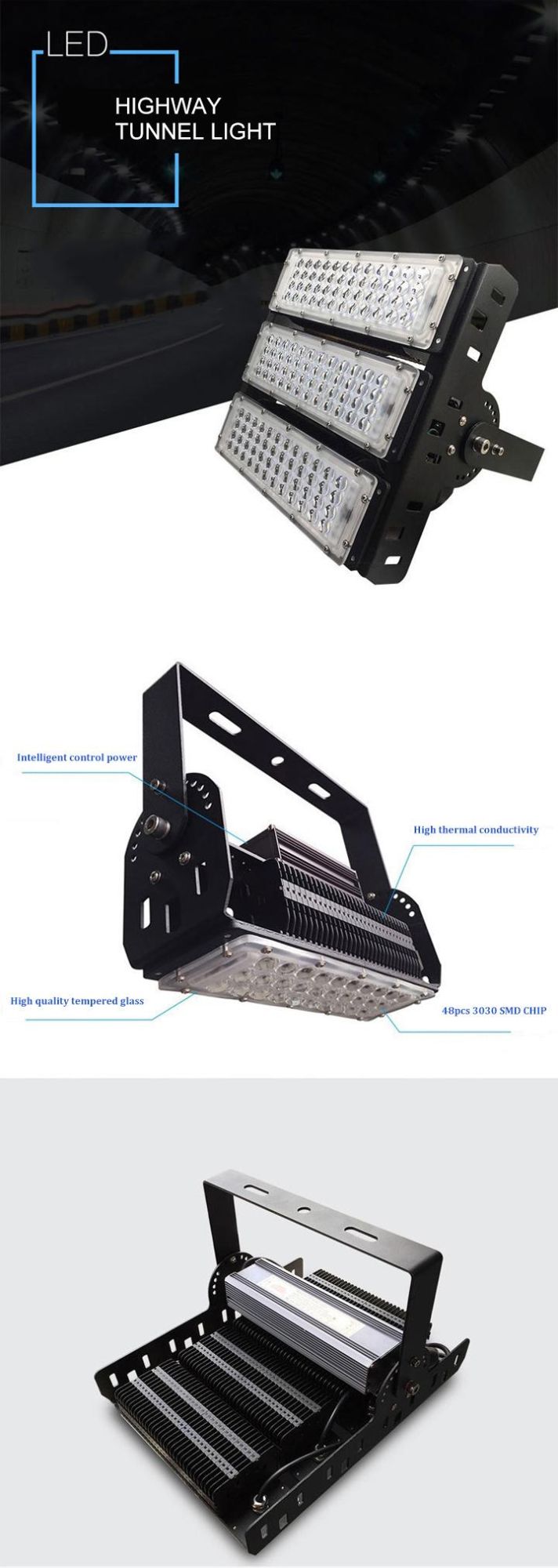 Energy Saving LED Tunnel Light with Aluminum Housing 150W