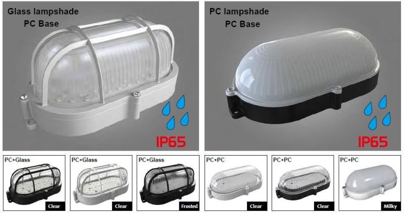 IP65 Ellipse Bulkhead Outdoor Light Wall Light 4000K 9W White Waterproof Lamp