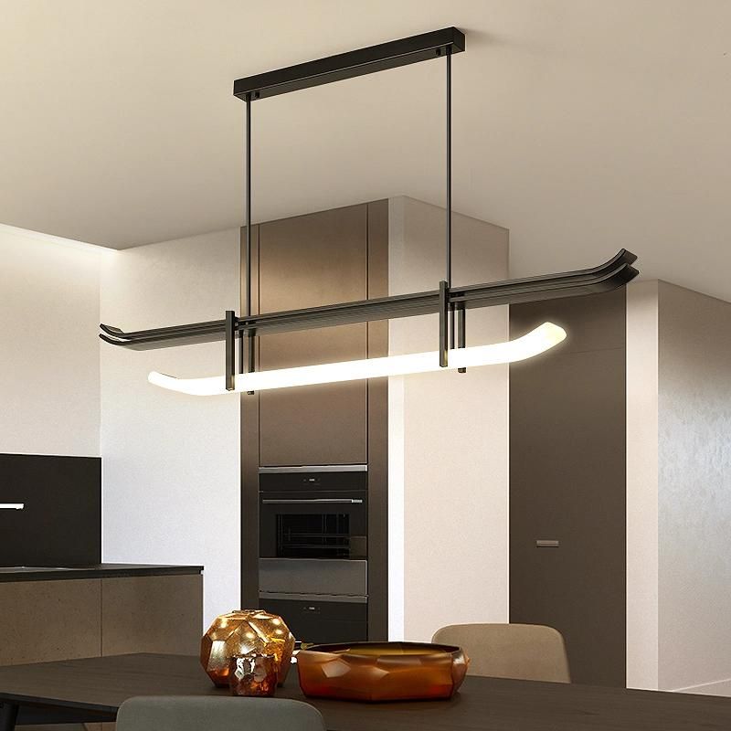 2022 LED Multi-Light Source Adjustable Chandelier Geometric Metal Shape Modern Minimalist Style Pendant Light