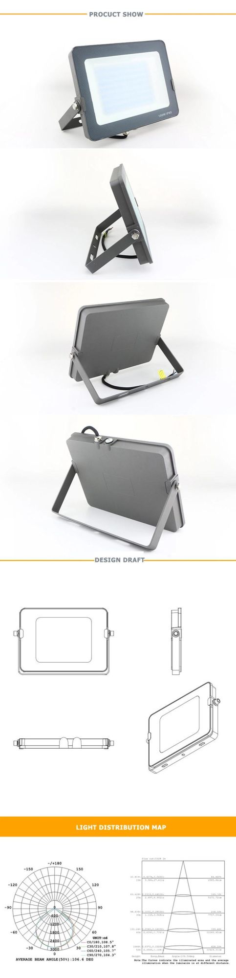 Hpzm LED Light Floodlight with Frosted Mask
