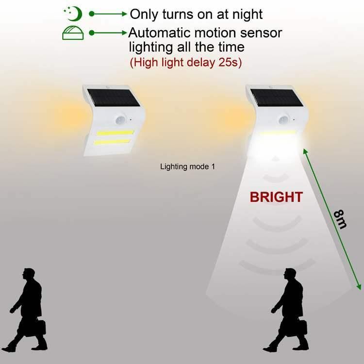 Solar Panel & Lithium Battery with Sensor LED Wall Lamp