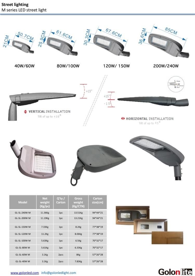 Ik10 IP66 SPD 10kv 60W LED Street Light