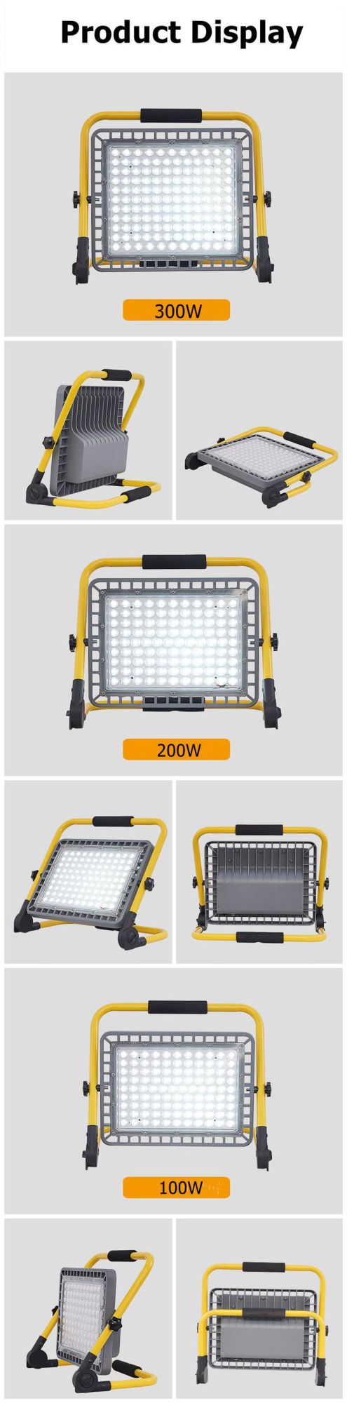 Die Casting Aluminium High Quality LED Charging Flood Light 100W