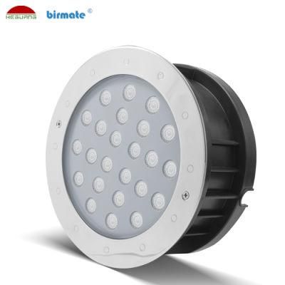 18W DC24V DMX512 Control LED Underwater Light IP68 Waterproof Stainless Steel LED Ground Light Pool Lighting