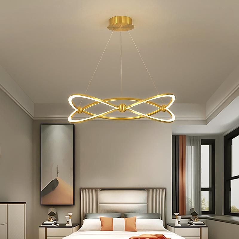 2022 Modern European Rings Chandelier LED Dining Pendant Light LED Lamp Decorative for Living Room Hotel Lobby Pendant Light