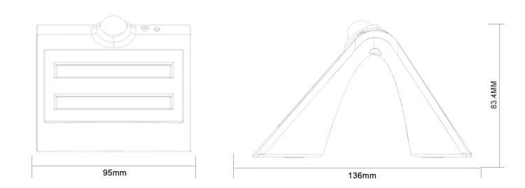 Smart Sensor with Lithium Battery 1.5W Solar LED Wall Light