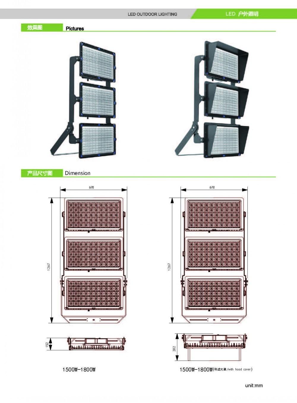 200W 360W 540W 720W 1080W 1440W Outdoor Waterproof LED Flood Light for Stadium