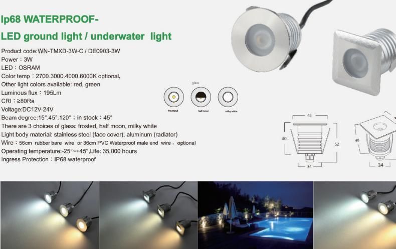 DIY Outdoor Landscape Mini LED Inground Buried Light