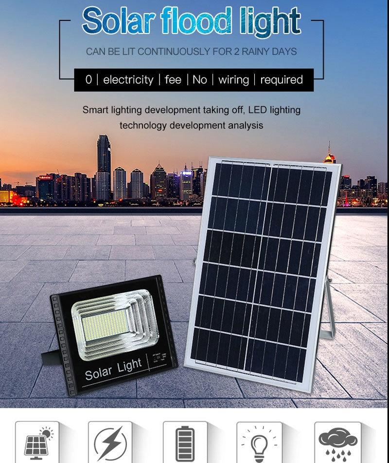 High Power Solar Garden Lighting 50W 80W 100W 150W 200W 300W Outdoor Solar LED Flood Light with Remote Control