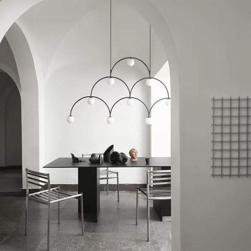 2022 Modern Geometric Line Chandelier Nordic Iron Art Lamps Postmodern Simple Stylist Pendant Light