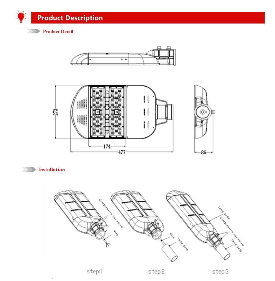 IP66 80W Outdoor LED Street Light with Ce