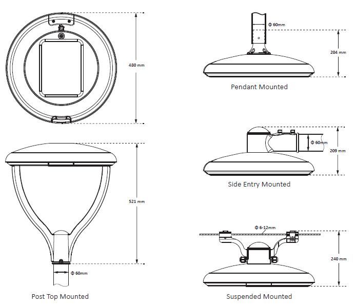 LED Garden Light 56W 70W