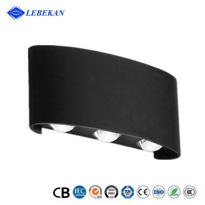 Lebekan Double Side Waterproof Aplique Pared 6 LEDs 6W Interior Exterior LED Wall Decoration Light