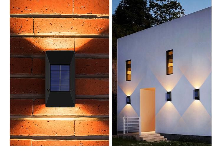 6 LEDs Solar Garden up and Down Lights Wall Sconce